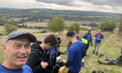 Team of climbers atop Surrey hill