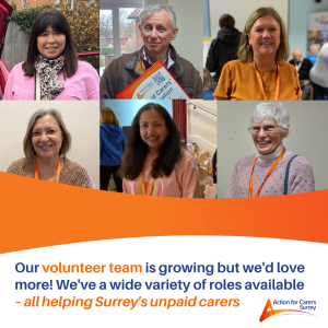 montage of smiling faces who are all Action for Carers Volunteers