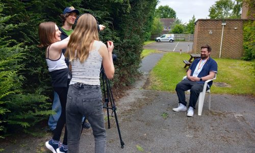 young carers interview a former young carer for new documentary